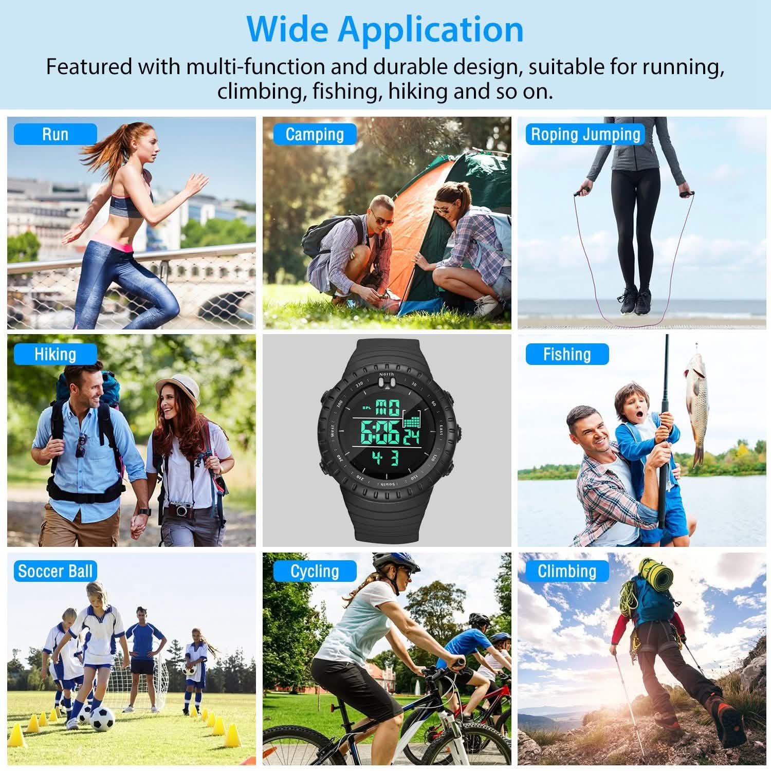 Digital Men's Sports Military Tactical Wrist Watch