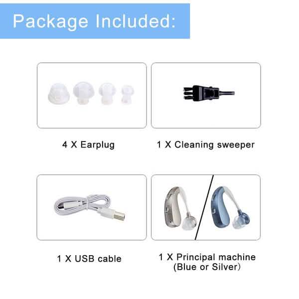 Digital Rechargeable Hearing Aids Acousticon Amplifier Audiphone Behind Ear Sound