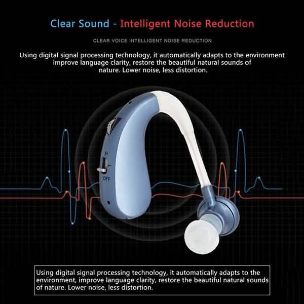 Digital Rechargeable Hearing Aids Acousticon Amplifier Audiphone Behind Ear Sound