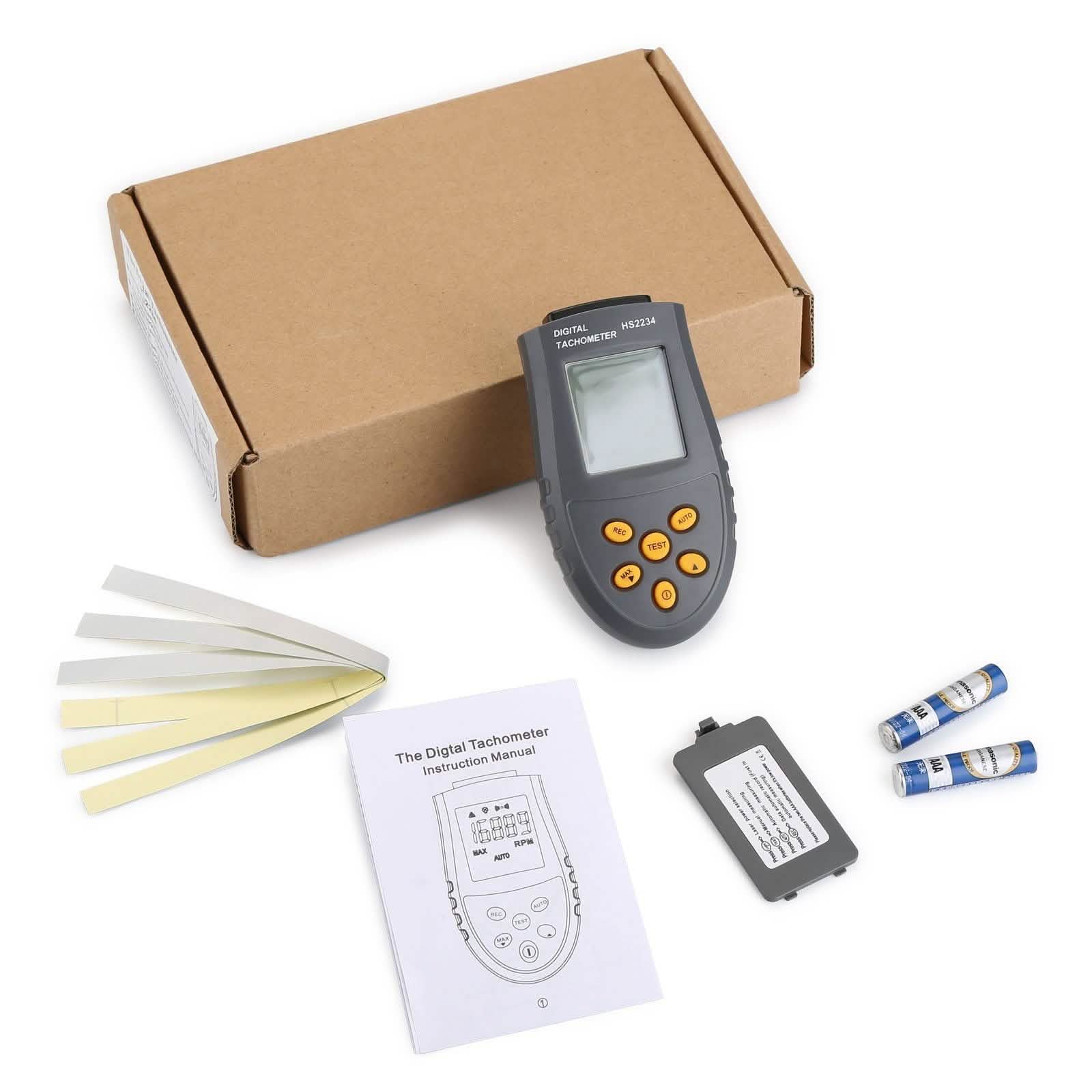 Digital Tachometer 2.5~99,999 RPM Accuracy Non-Contact Laser Photo Tachometer