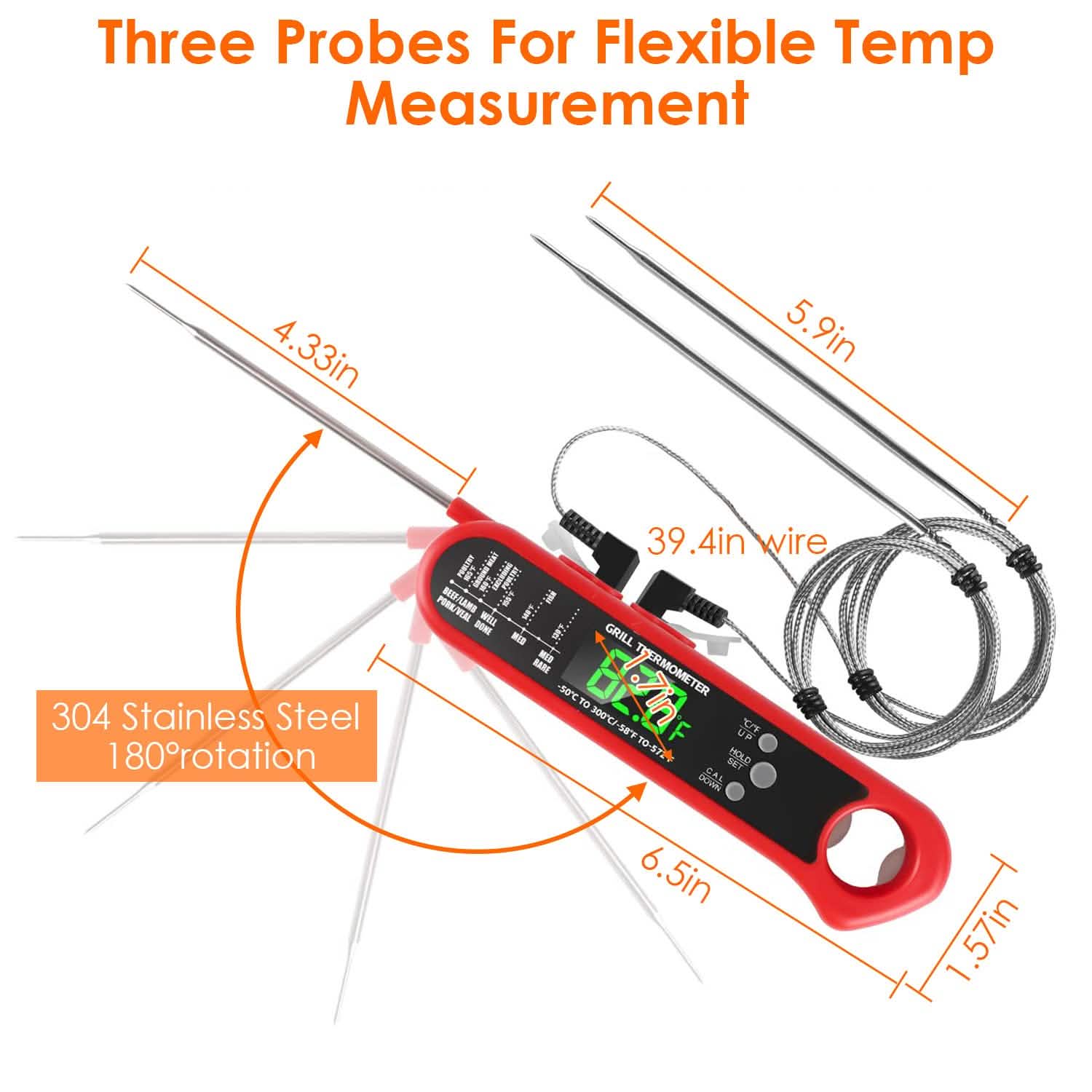 Digital Thermometer BBQ Meat Food Cooking Temperature Tester