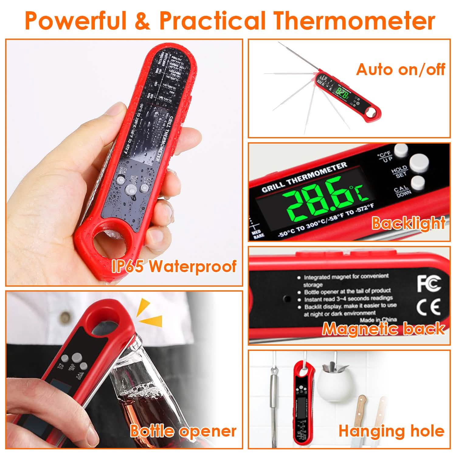 Digital Thermometer BBQ Meat Food Cooking Temperature Tester