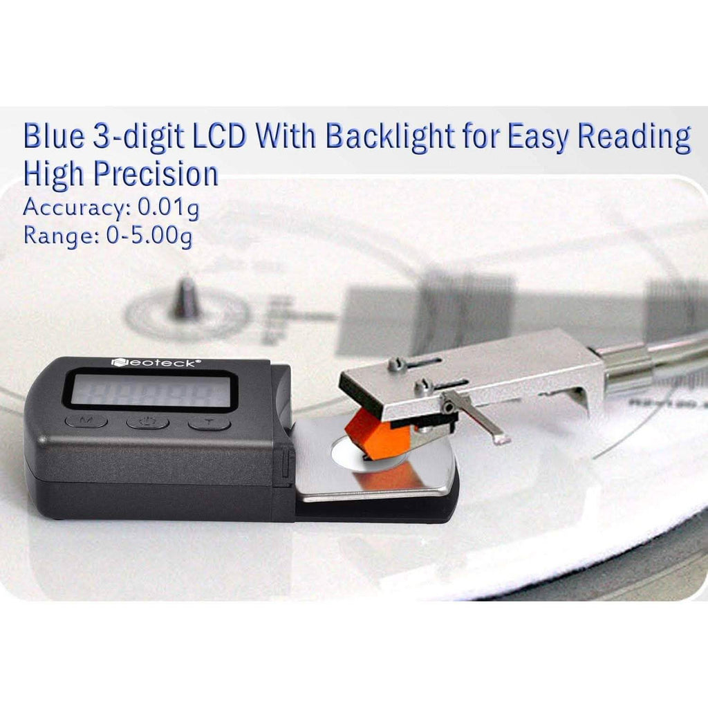 Digital Turntable Stylus Force Scale Gauge 0.01g/5.00g Blue LCD Backlight for Tonearm Phono Cartridge