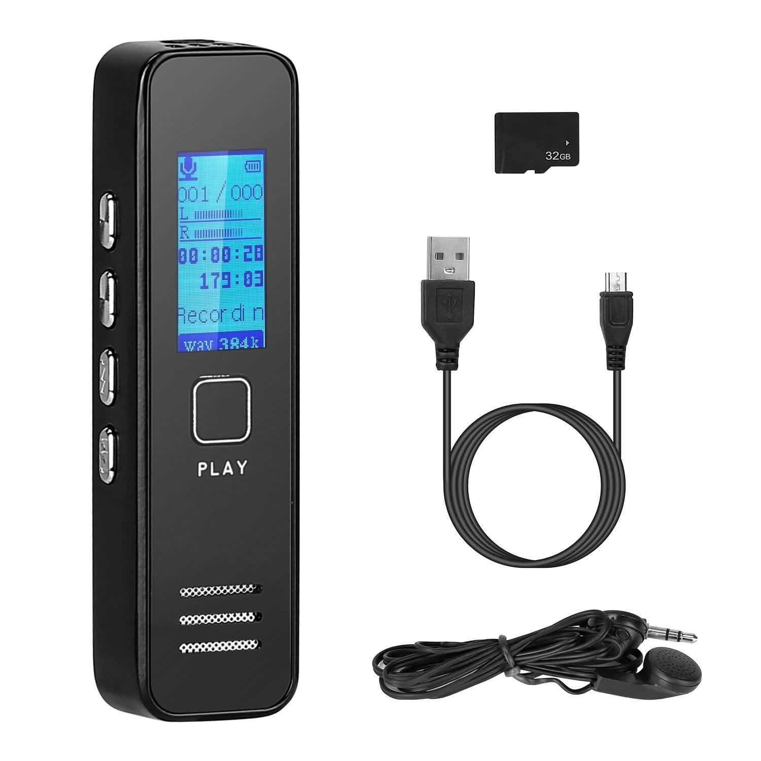 Digital Voice Recorder 32GB HD Sound Audio Recorder