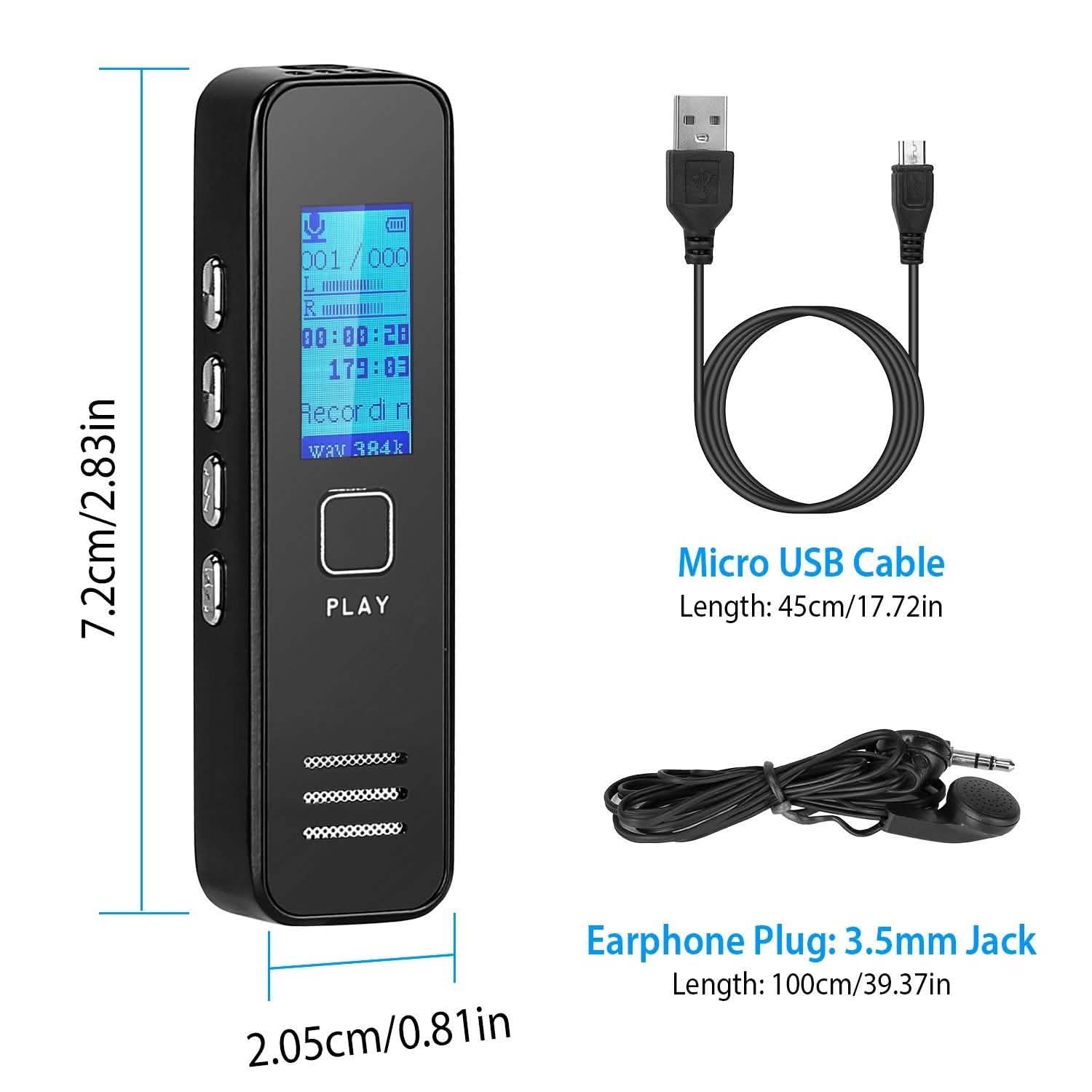 Digital Voice Recorder 32GB HD Sound Audio Recorder