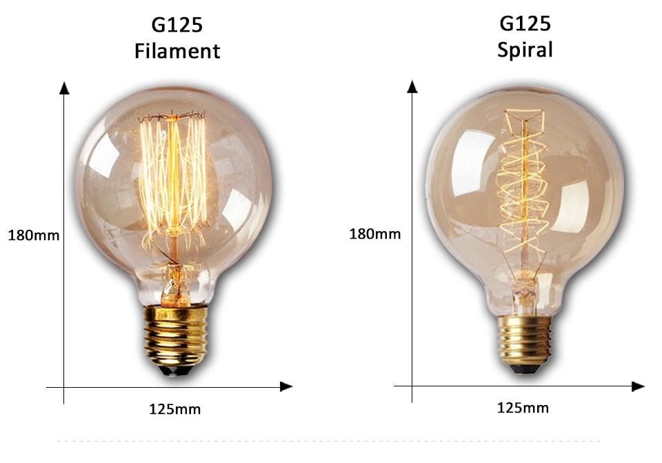 Dimmable Light Bulb Retro Vintage Edison Bulb Incandescent Ampoule Bulbs Vintage Edison Lamp Retro Light Vintage Bulbs Modern Style Square Spiral Filament Incandescent Light