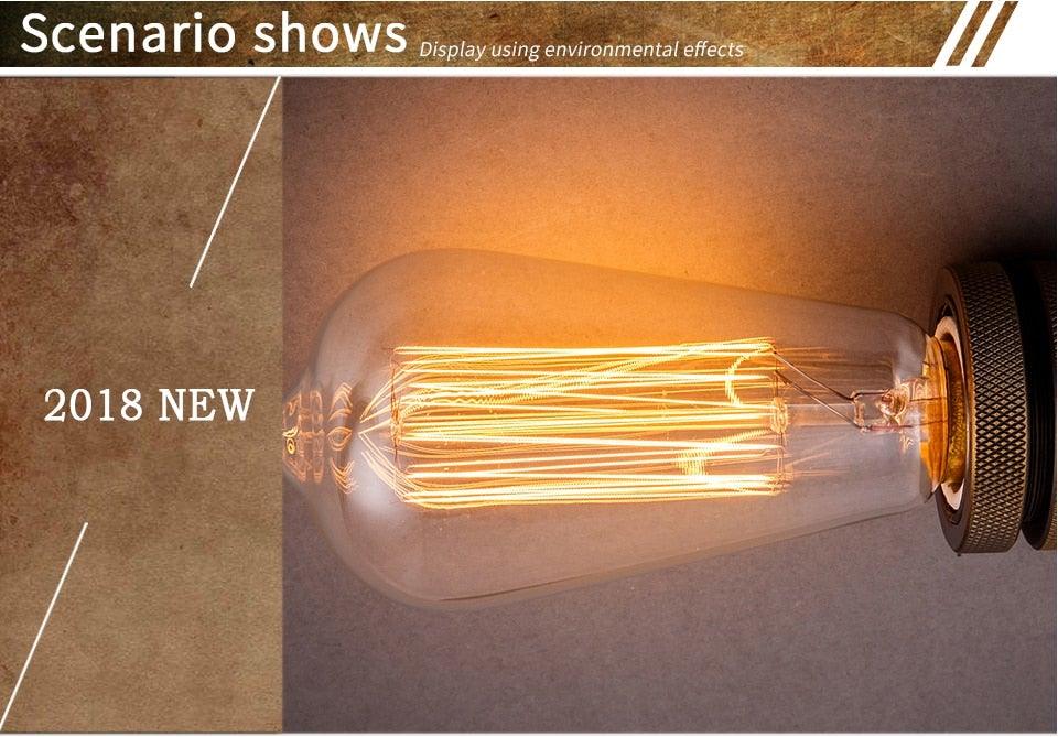 Dimmable Light Bulb Retro Vintage Edison Bulb Incandescent Ampoule Bulbs Vintage Edison Lamp Retro Light Vintage Bulbs Modern Style Square Spiral Filament Incandescent Light
