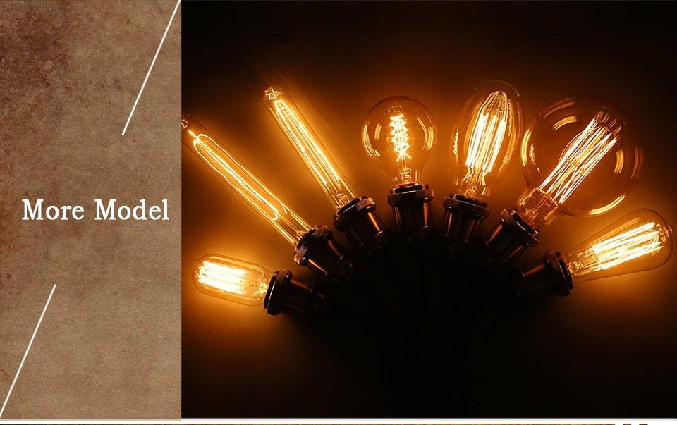 Dimmable Light Bulb Retro Vintage Edison Bulb Incandescent Ampoule Bulbs Vintage Edison Lamp Retro Light Vintage Bulbs Modern Style Square Spiral Filament Incandescent Light