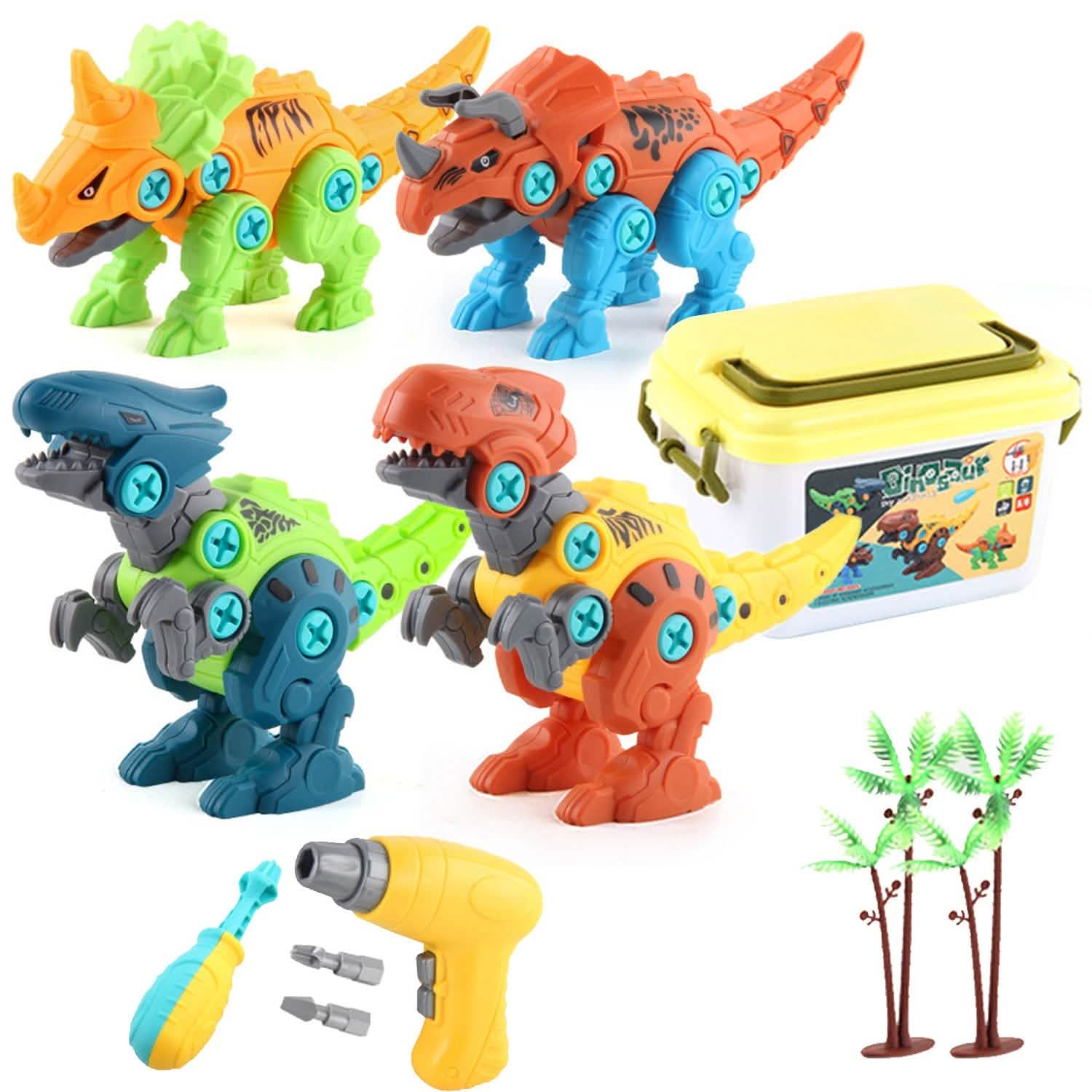 DIY Dinosaur Construction Building Block Assembly Toys with Electric