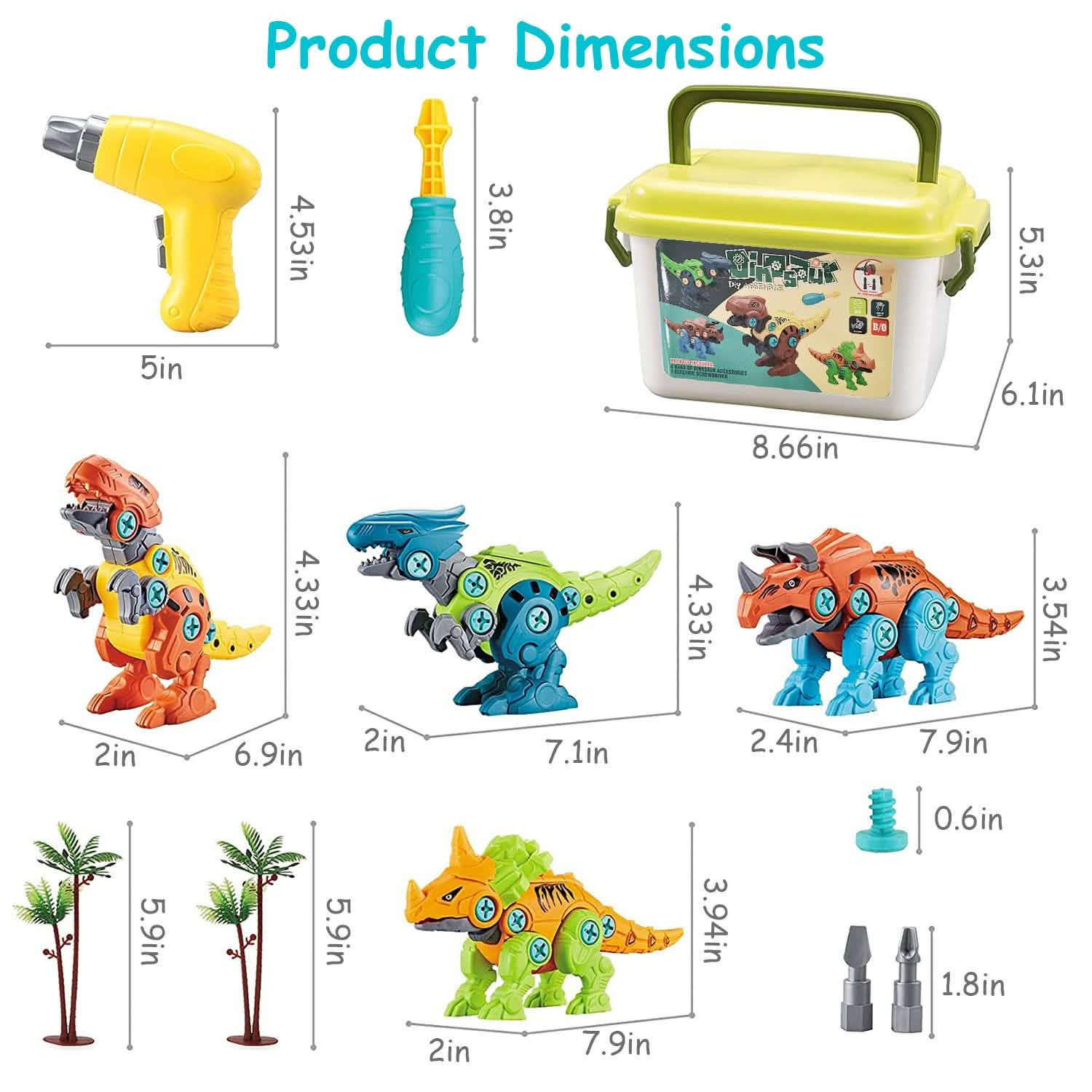 DIY Dinosaur Construction Building Block Assembly Toys with Electric