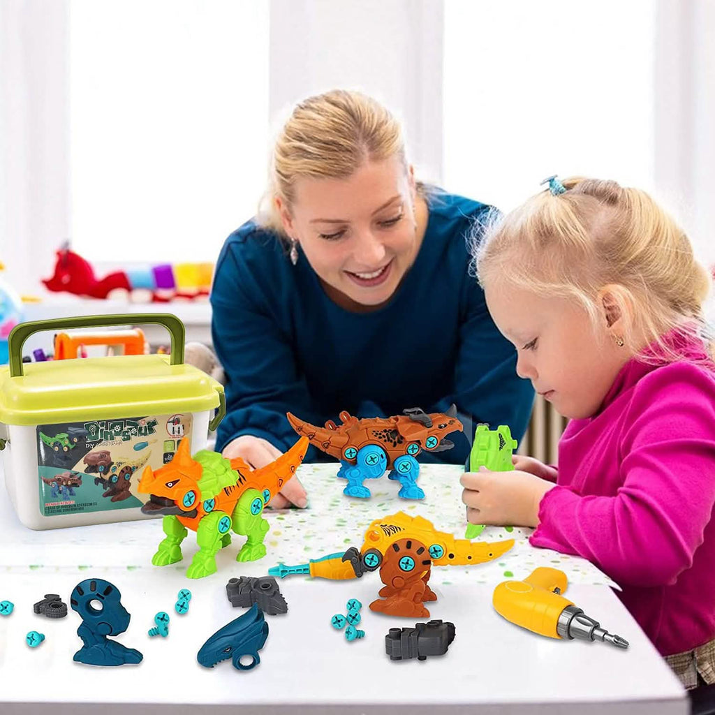 DIY Dinosaur Construction Building Block Assembly Toys with Electric
