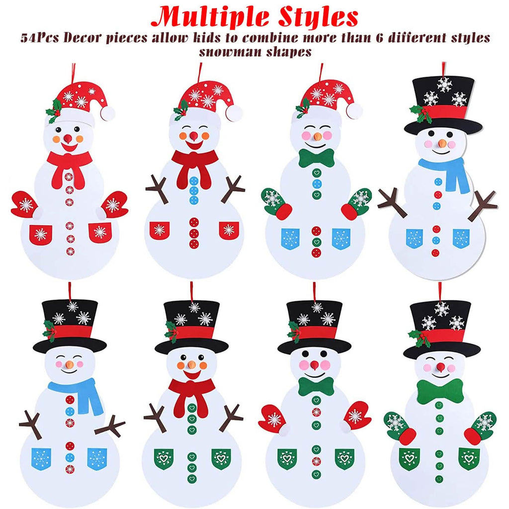 DIY Felt Christmas Hanging Decorations Kits with 54 Piece Detachable Ornaments