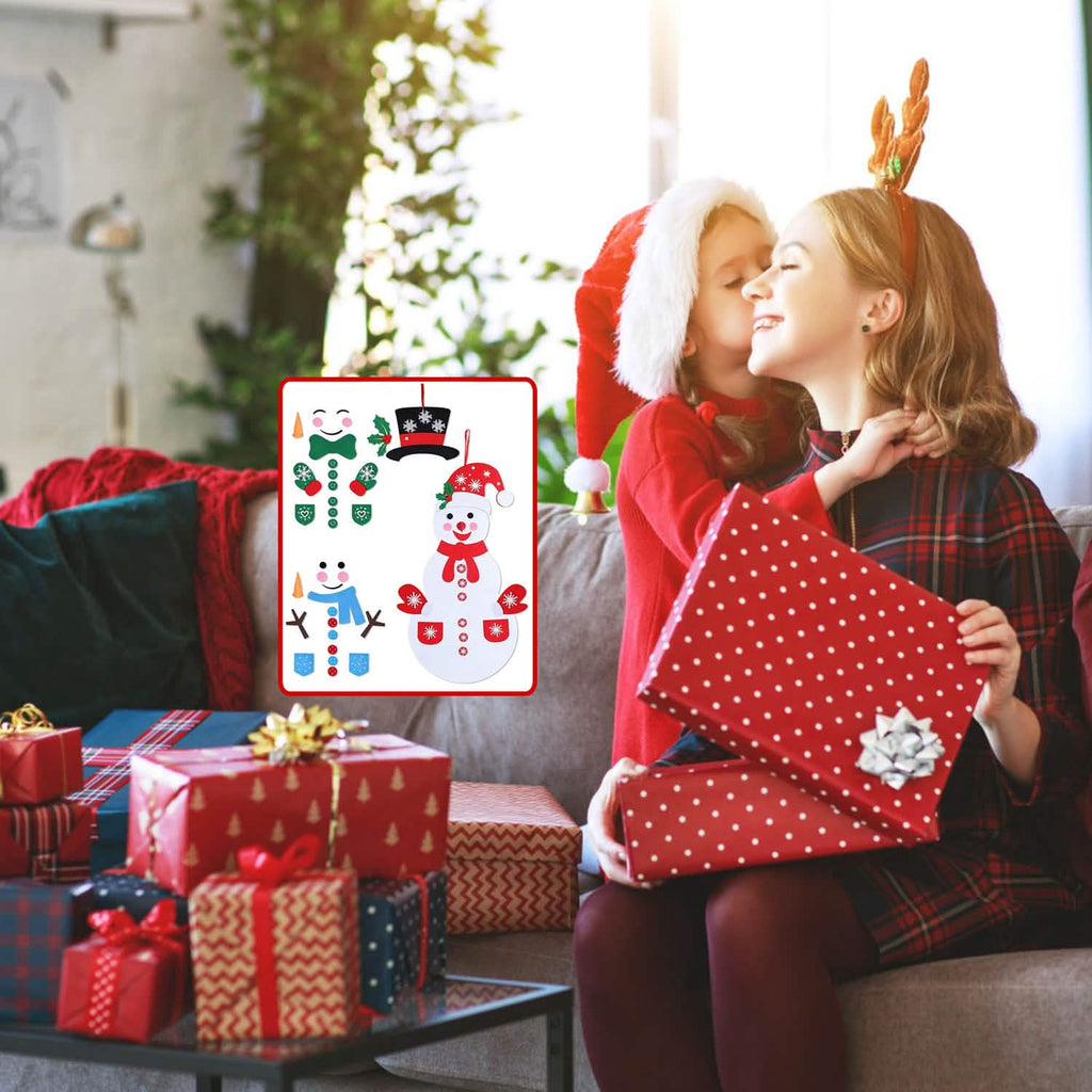 DIY Felt Christmas Hanging Decorations Kits with 54 Piece Detachable Ornaments