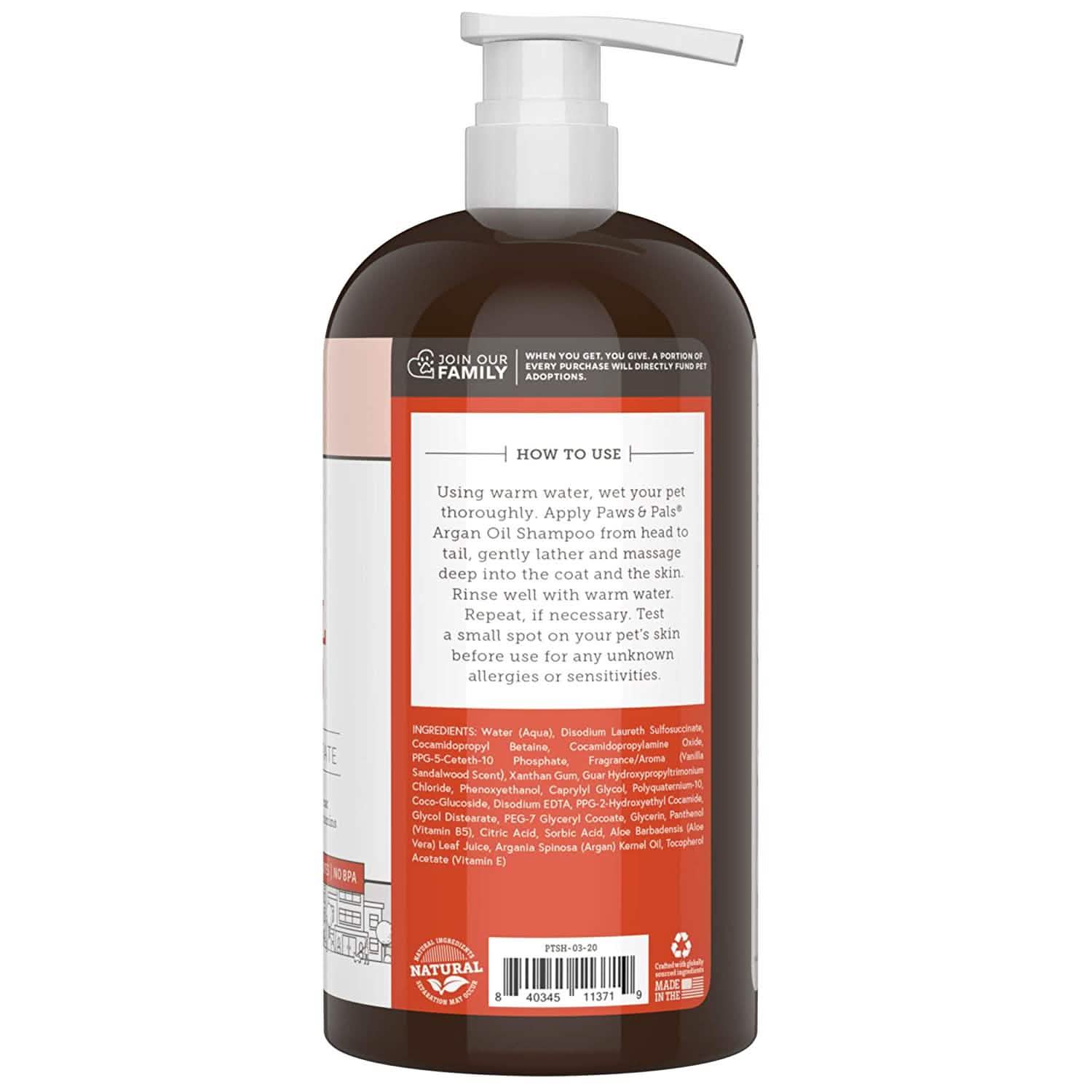 Dog Argan Shampoo-Conditioner - 20oz Clinical Vet Formula Wash