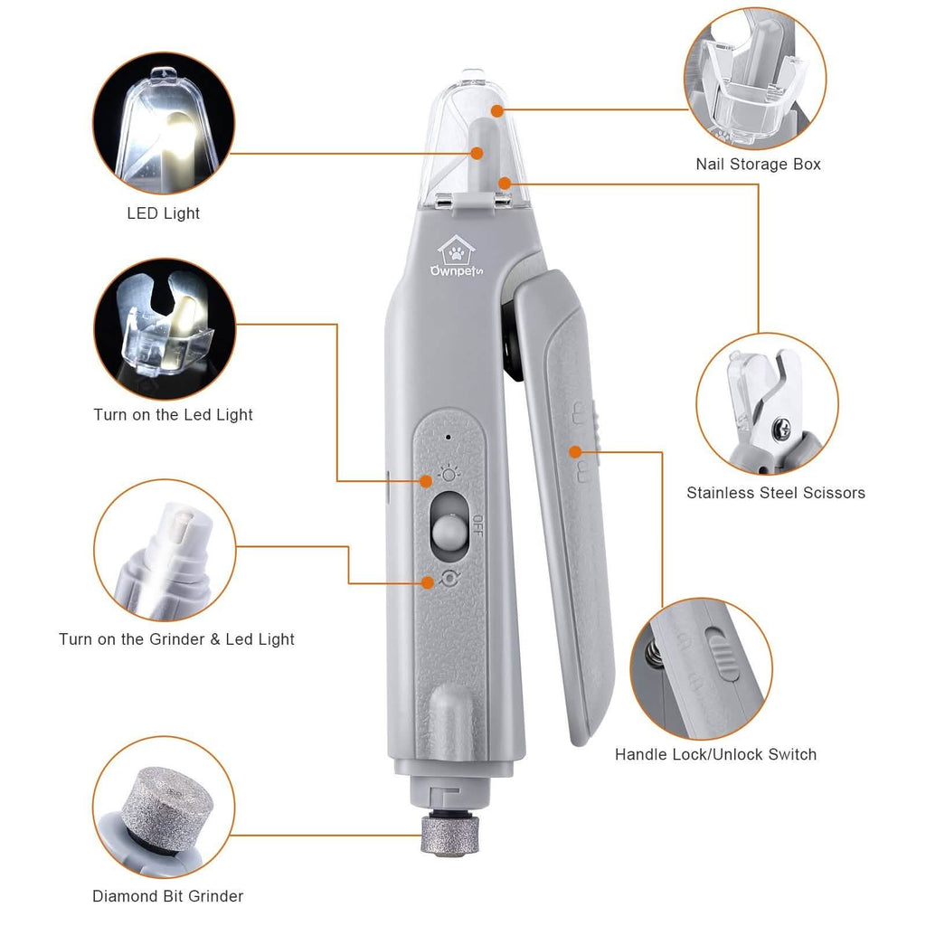 Dog Cat Nail Clipper Grinder with LED Light