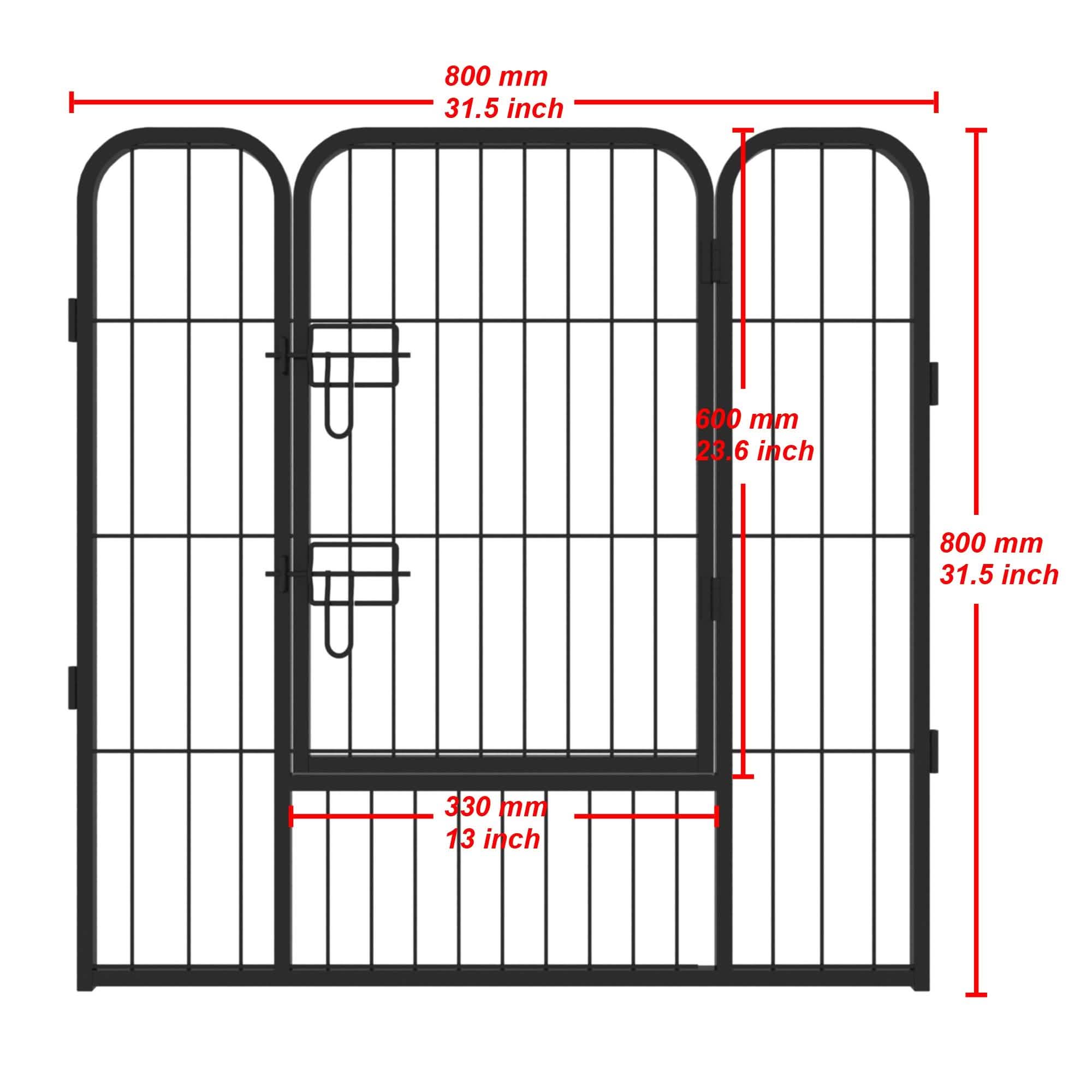 Dog Fence and Pet Playpen, Heavy Duty Foldable Metal 8 Panels Dog Pen 31.5" Height