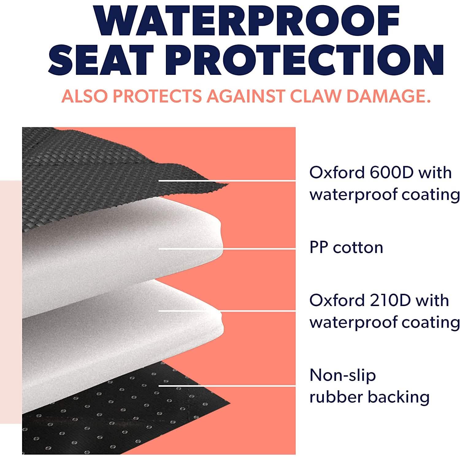 Dog Rear Seat Cover Protector Waterproof Anti-Scratch Anti-Slip Hammock