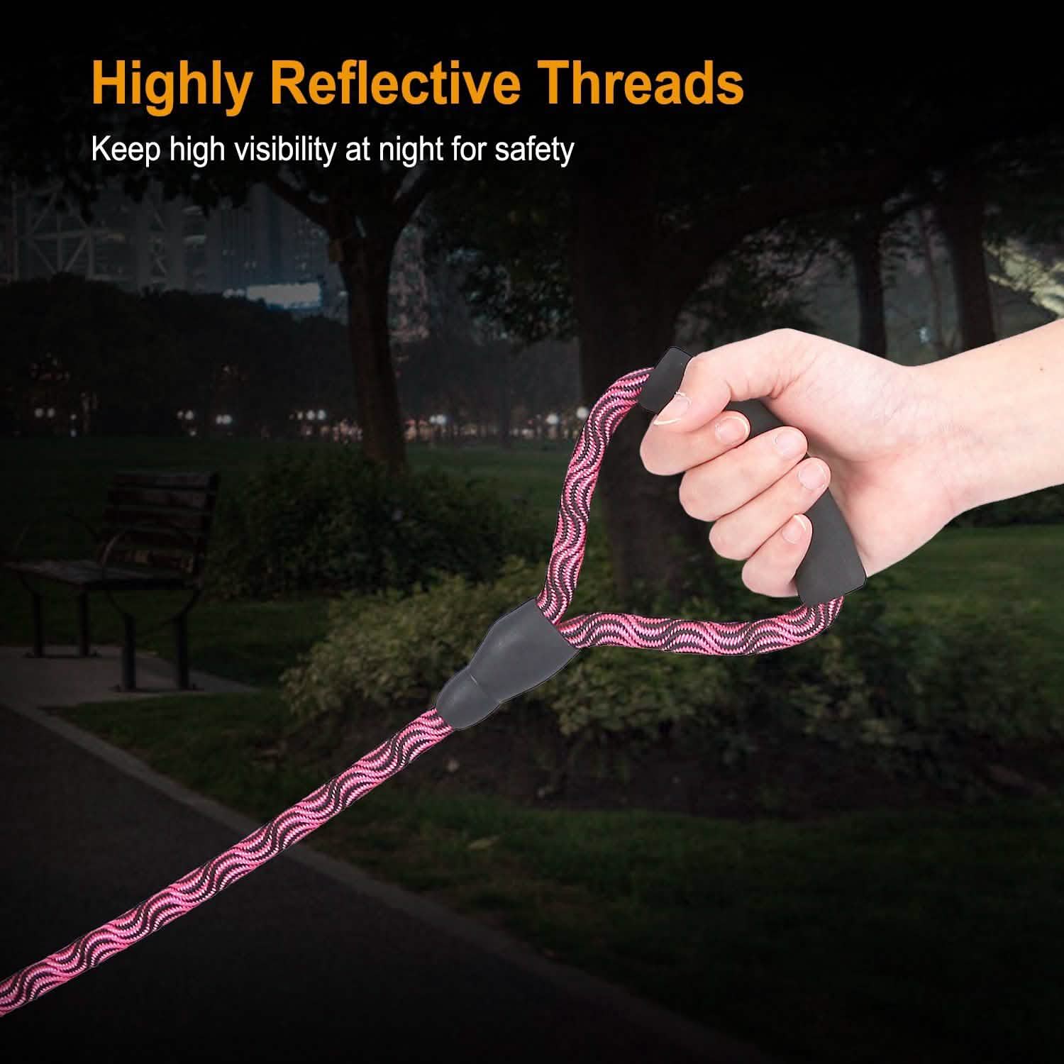 Double Dog Leash No-Tangle with Swivel Coupler Padded Handle
