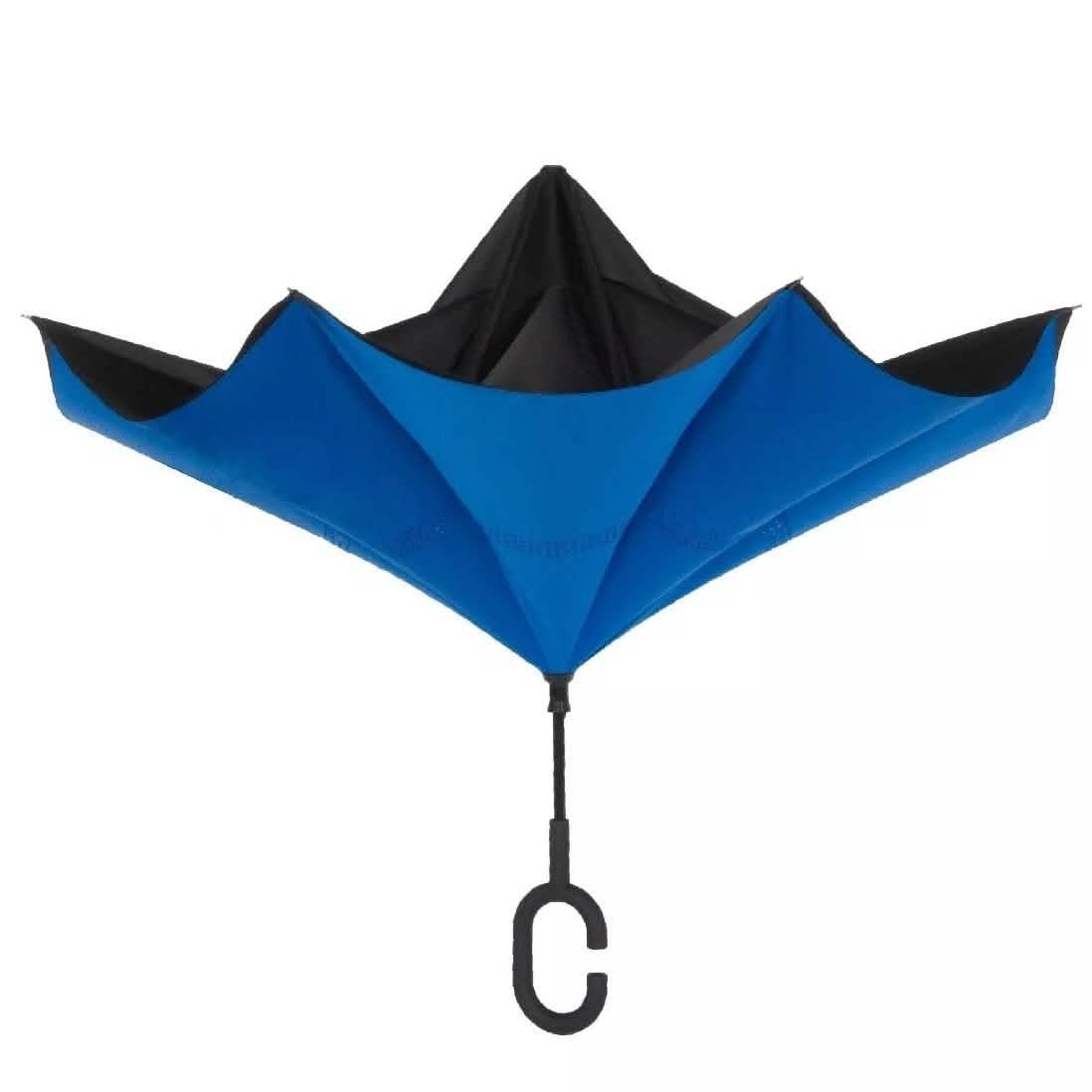 Double-Layer Windproof Reverse-Folding Smart Umbrella with UV Protection