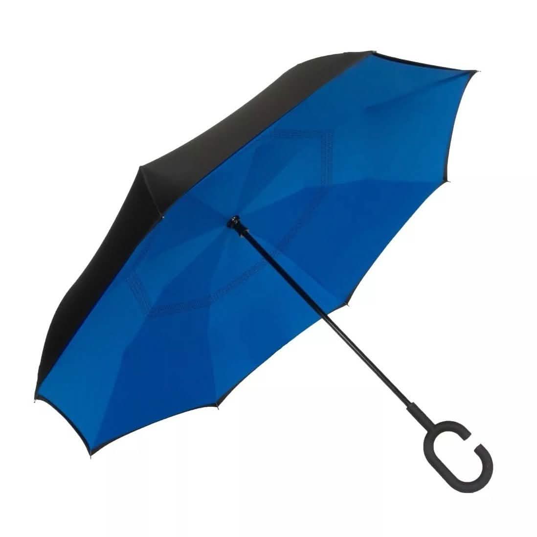 Double-Layer Windproof Reverse-Folding Smart Umbrella with UV Protection
