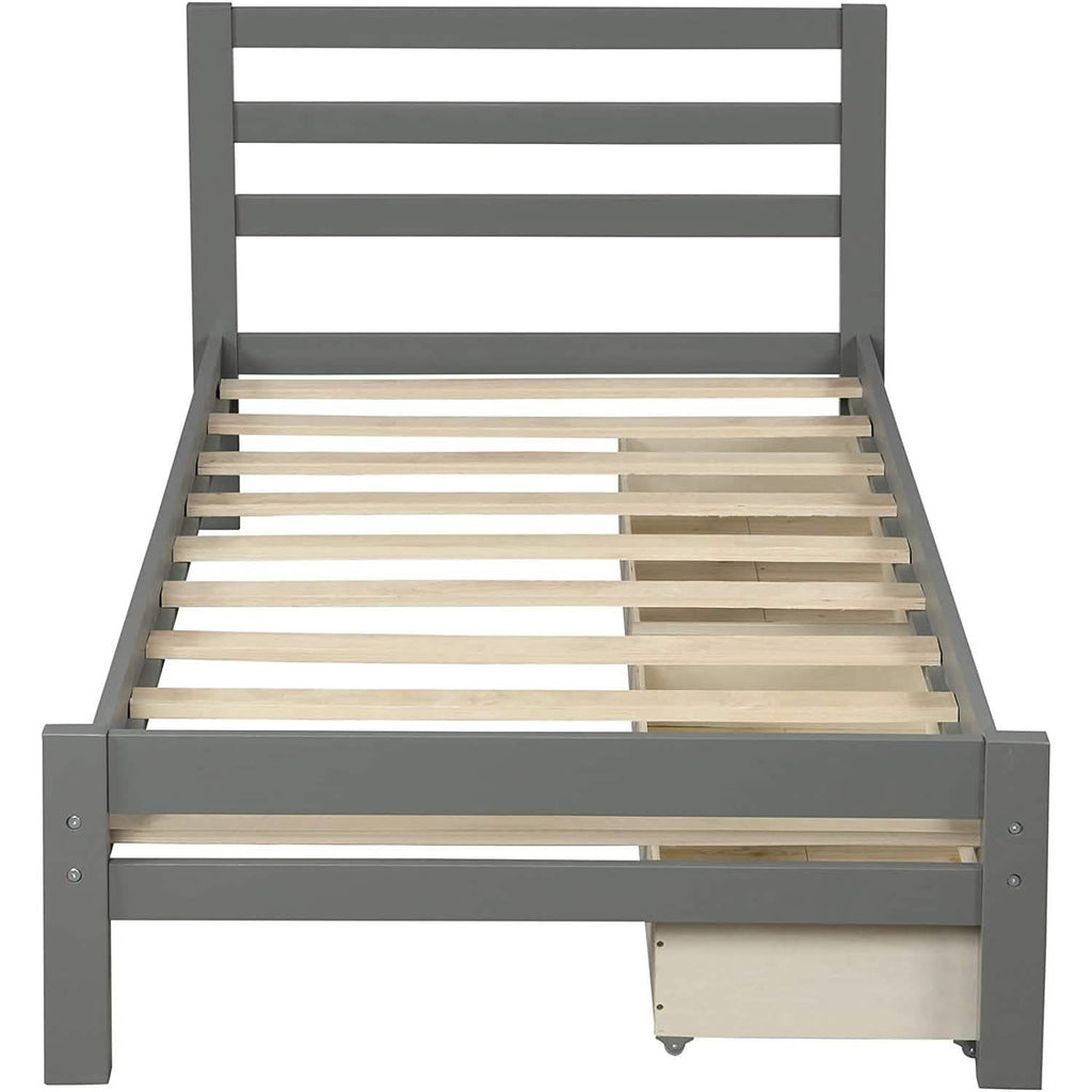 Platform Bed with Two Storage Drawers