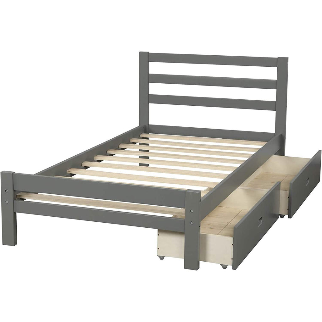 Platform Bed with Two Storage Drawers