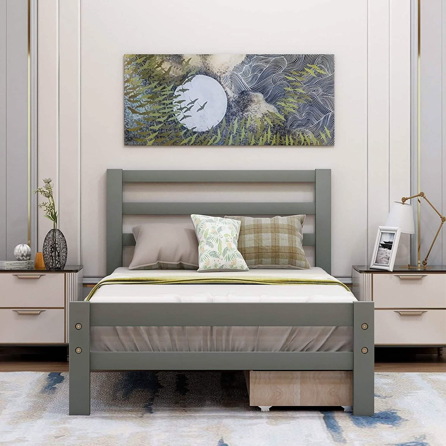 Platform Bed with Two Storage Drawers
