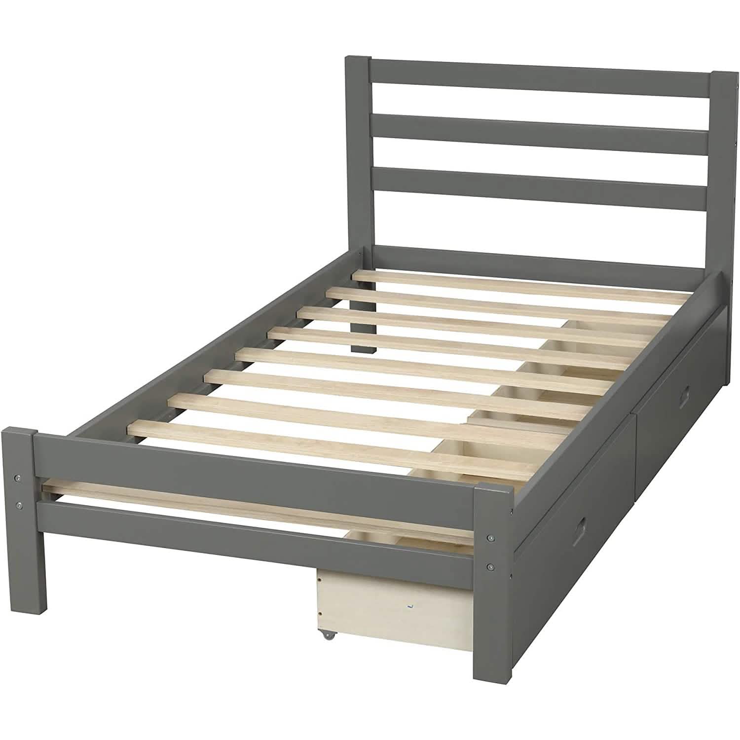Platform Bed with Two Storage Drawers