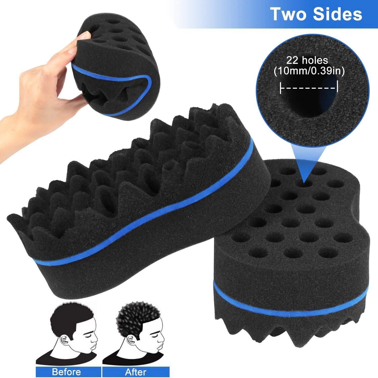 Double Sided Barber Sponge Hair Brush Comb Dreads Locking Twists Coil
