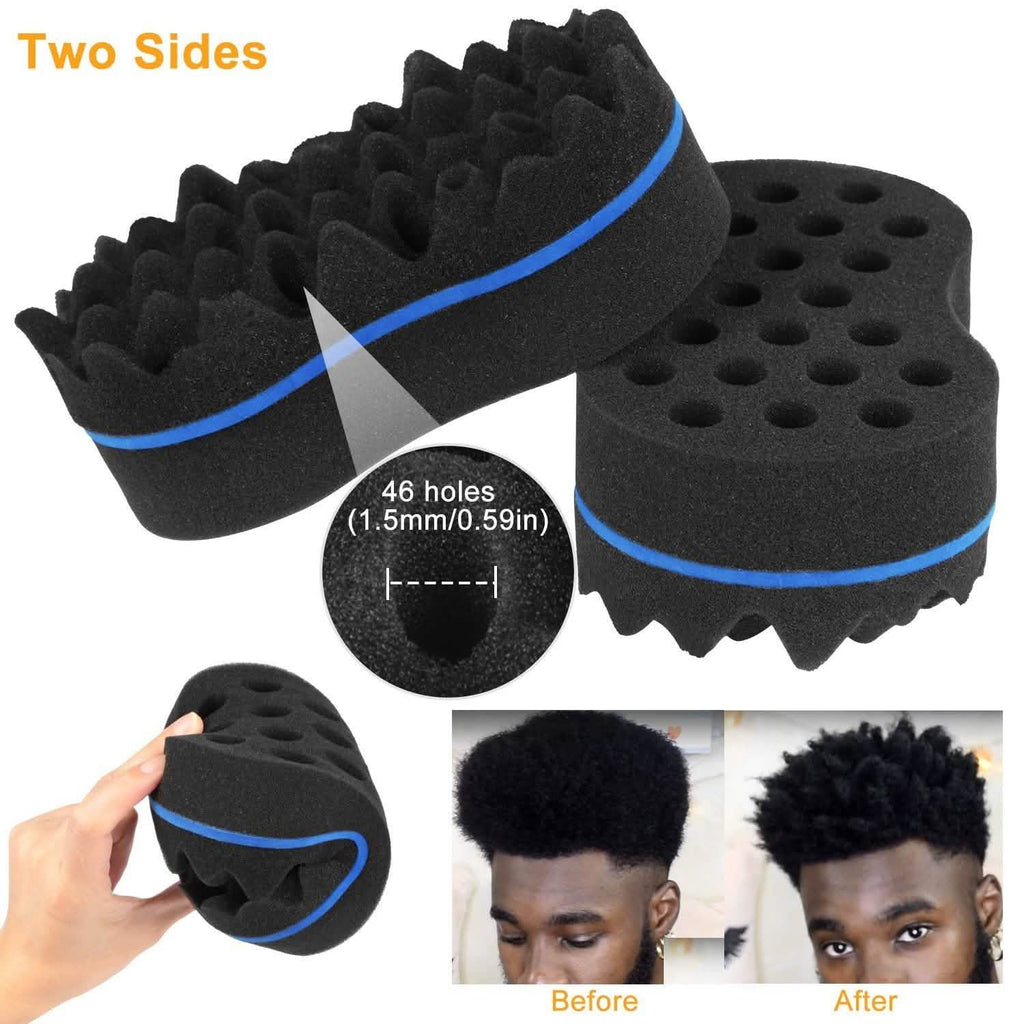 Double Sided Barber Sponge Hair Brush Comb Dreads Locking Twists Coil