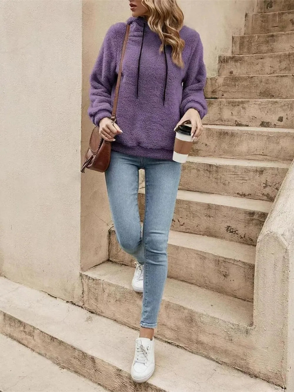 Drawstring Long Sleeve Hoodie