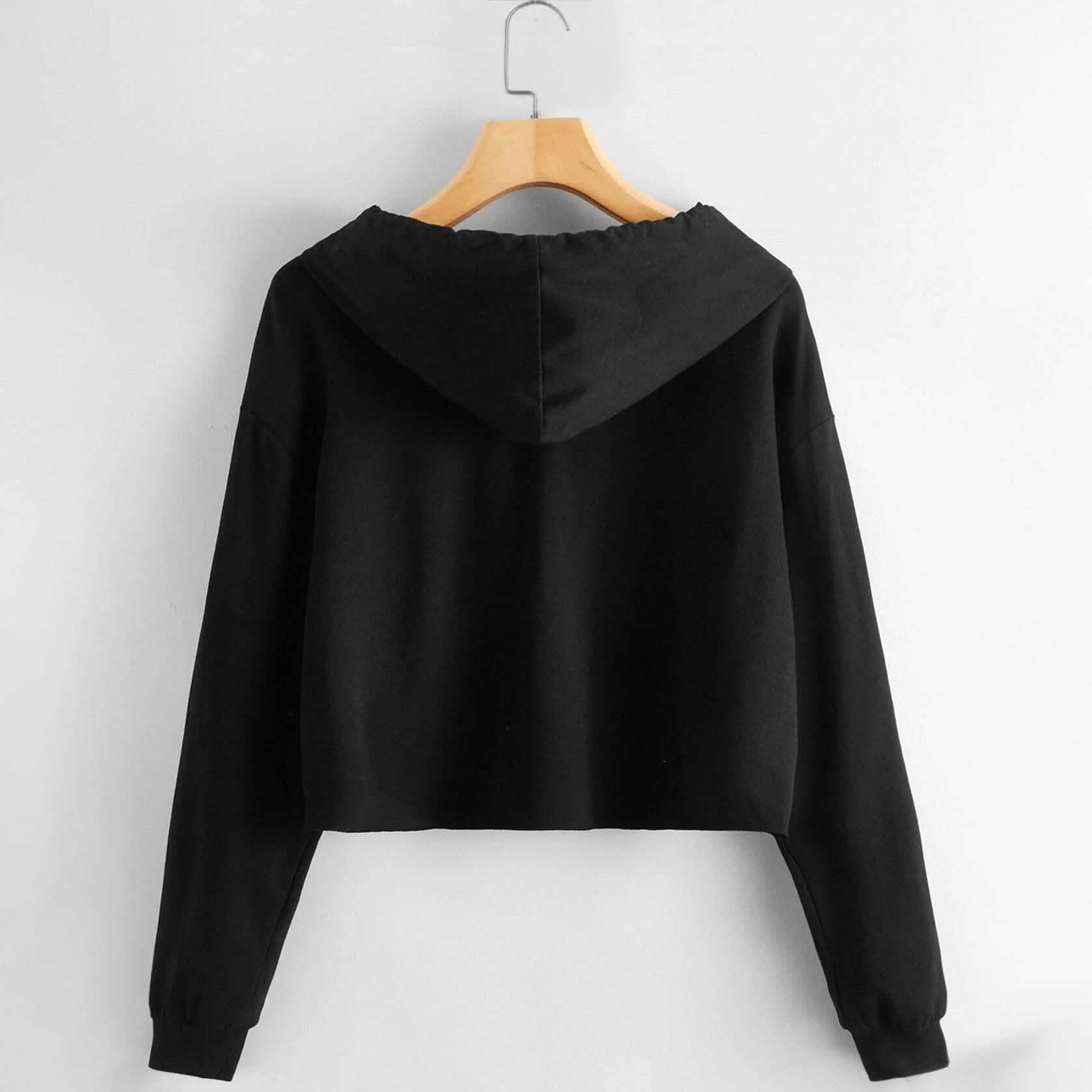 Drop Shoulder Crop Hoodie