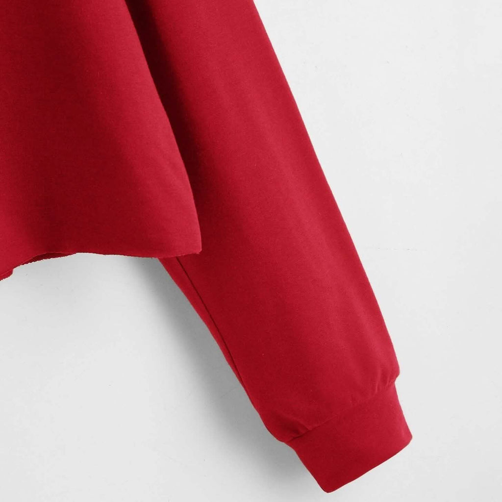 Drop Shoulder Crop Hoodie