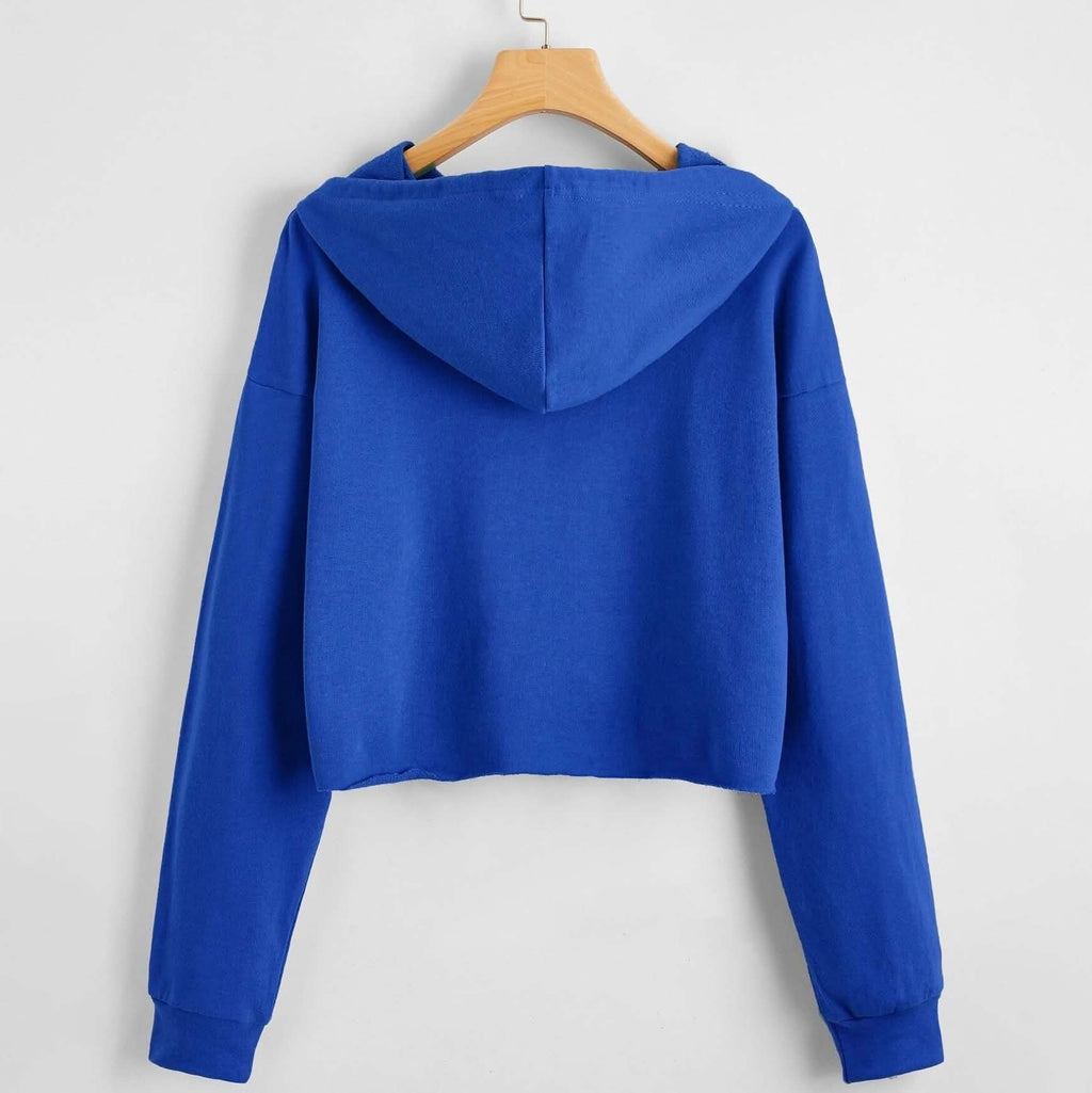 Drop Shoulder Crop Hoodie