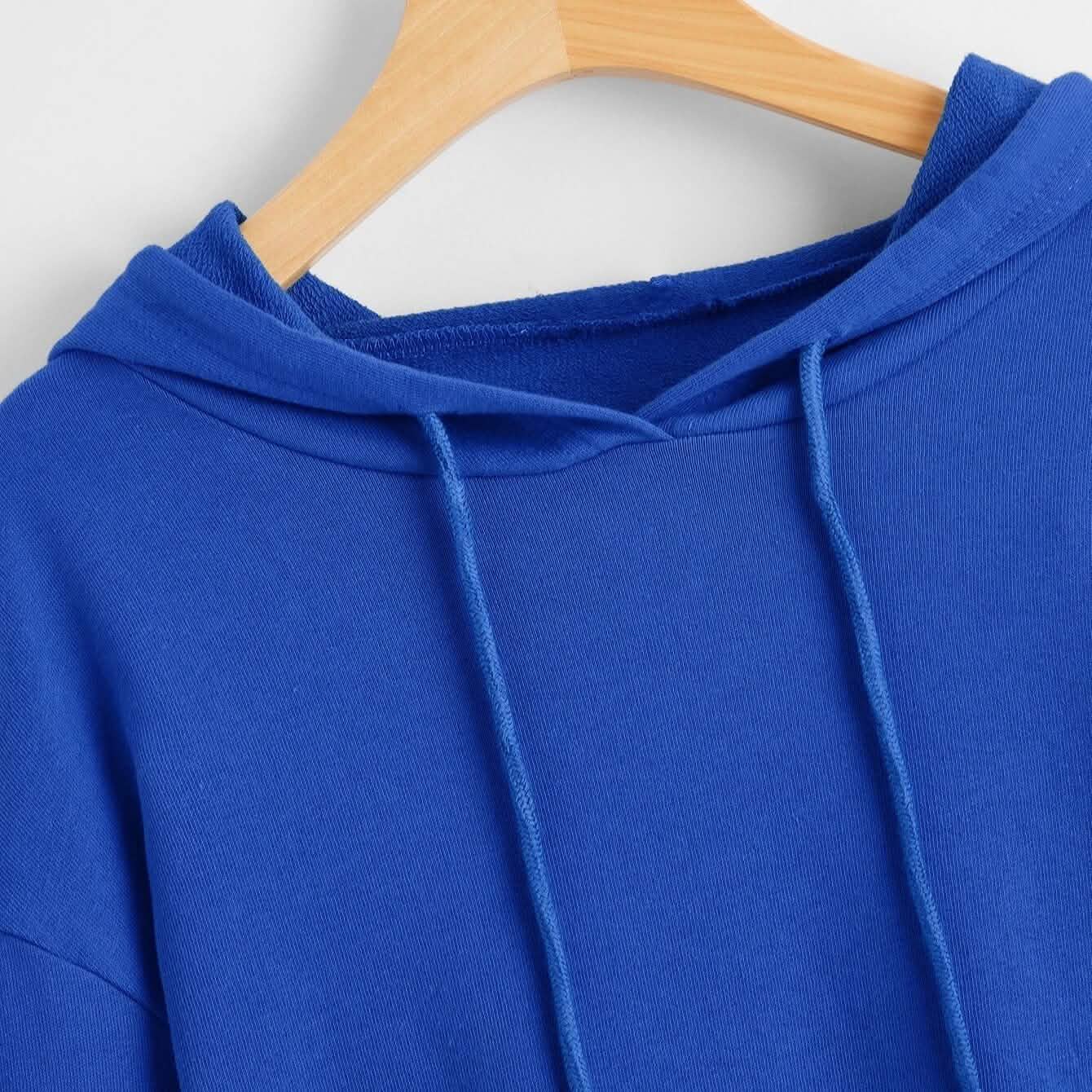 Drop Shoulder Crop Hoodie
