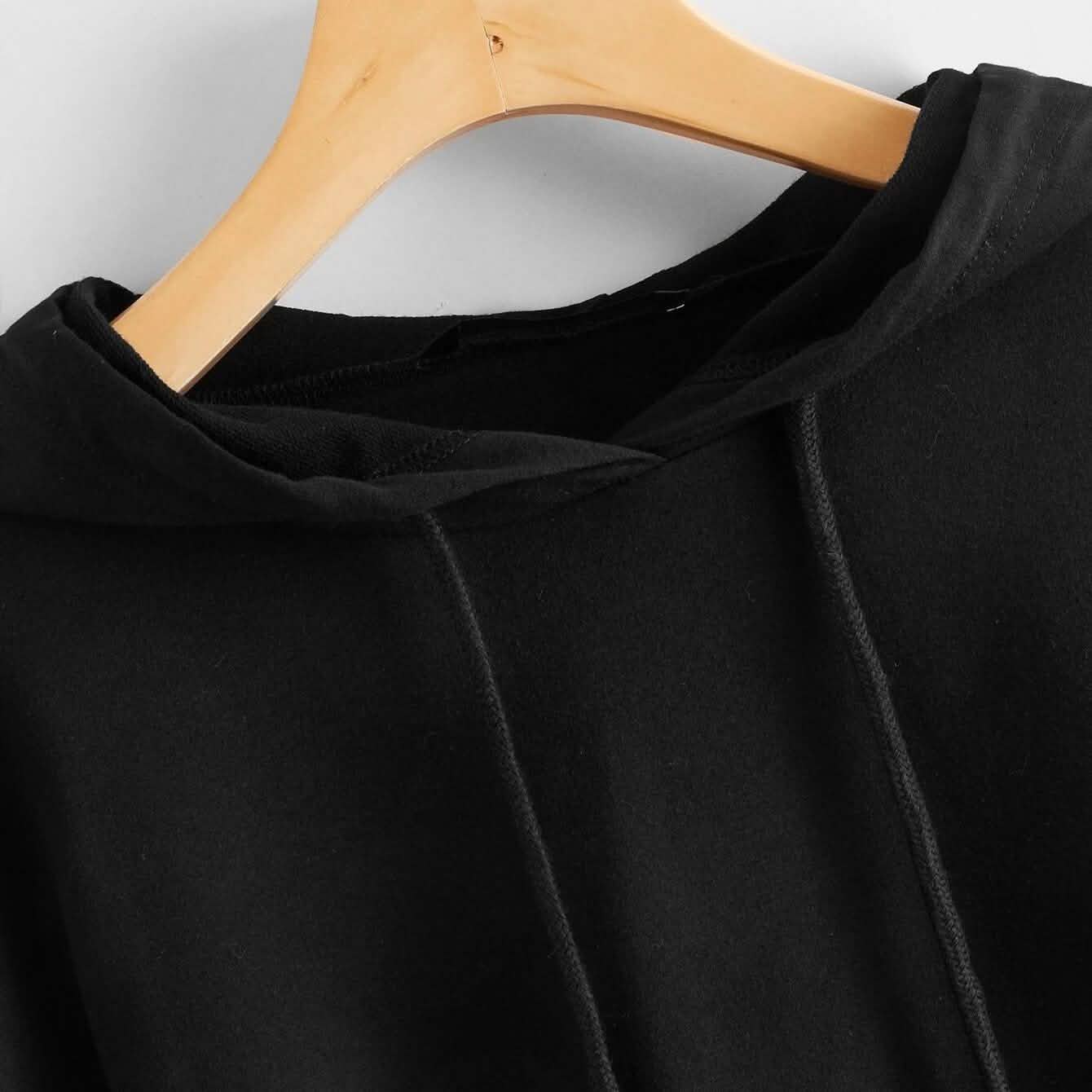 Drop Shoulder Crop Hoodie
