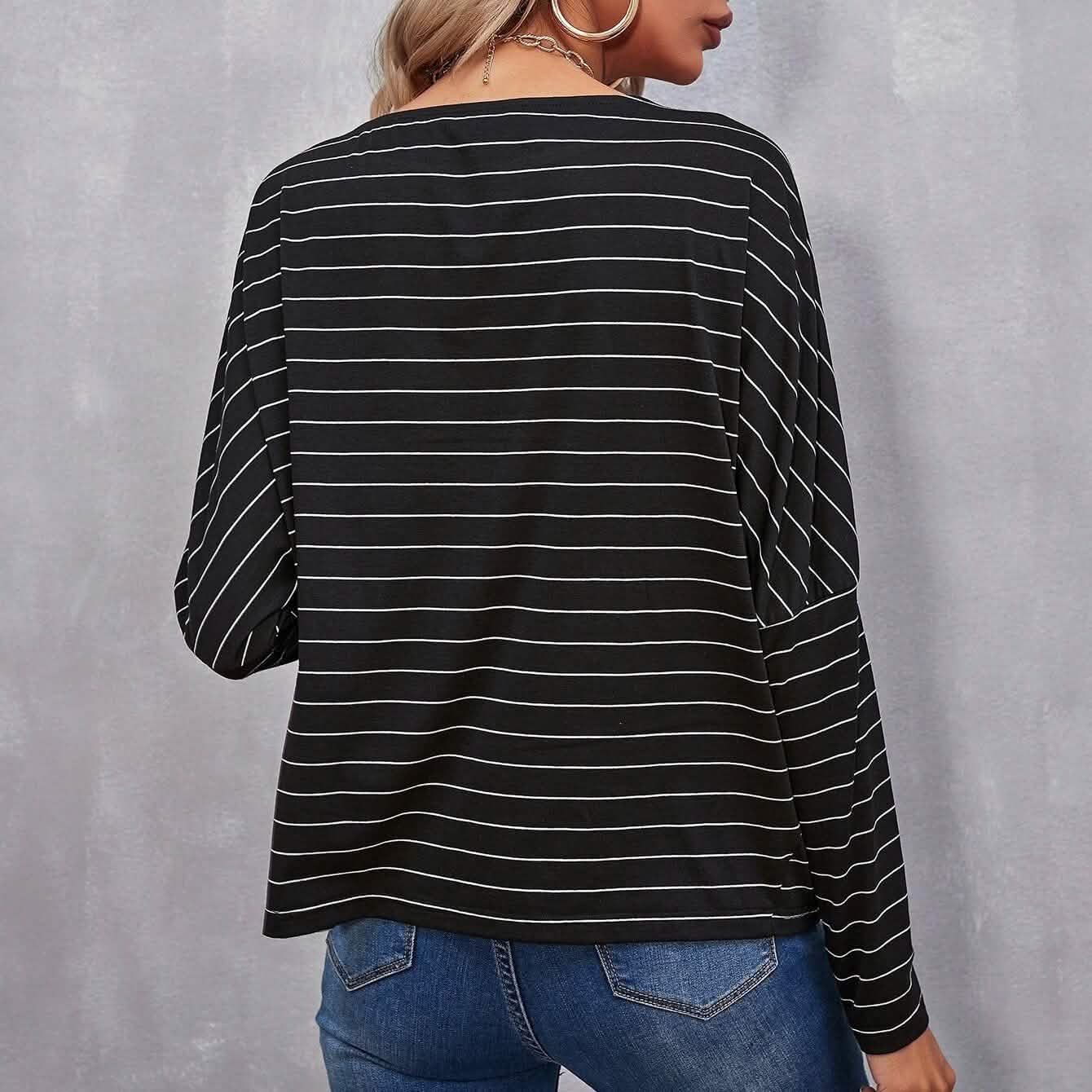 Drop Shoulder Striped Tee