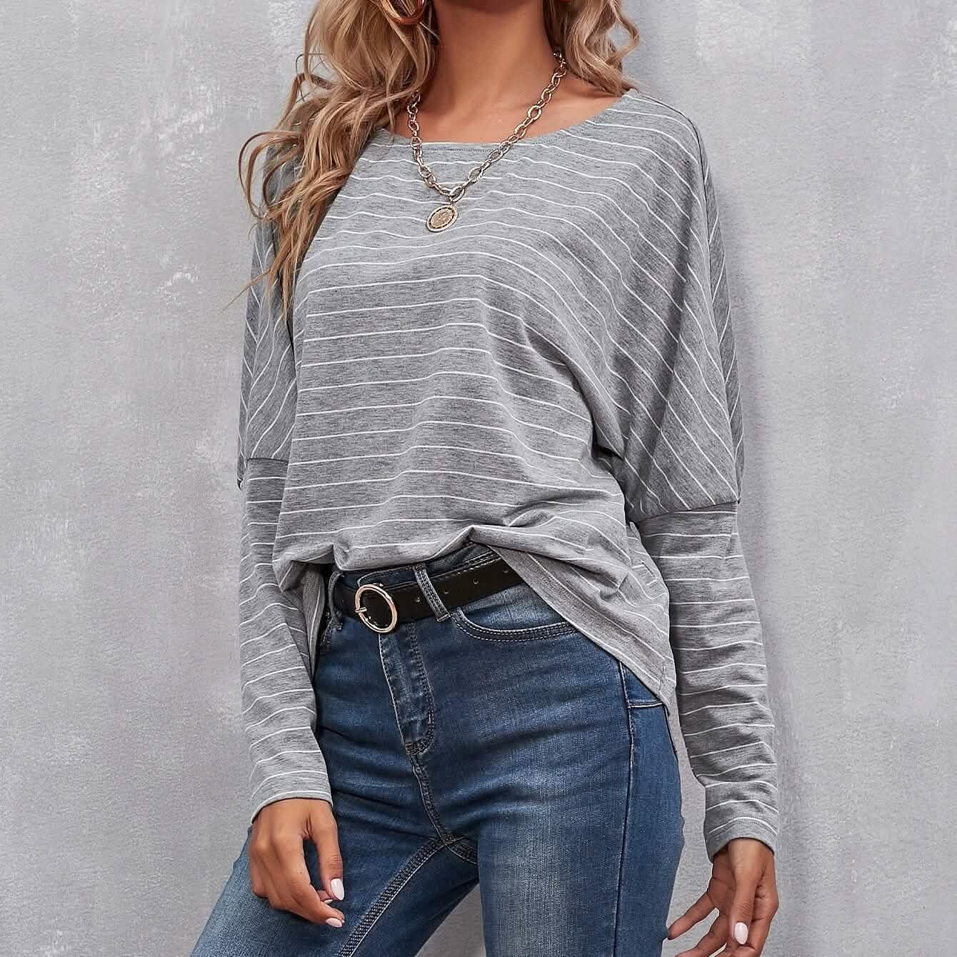 Drop Shoulder Striped Tee