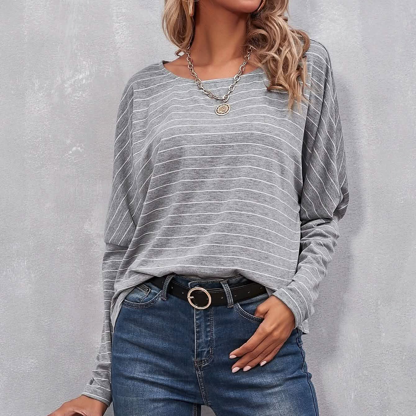 Drop Shoulder Striped Tee
