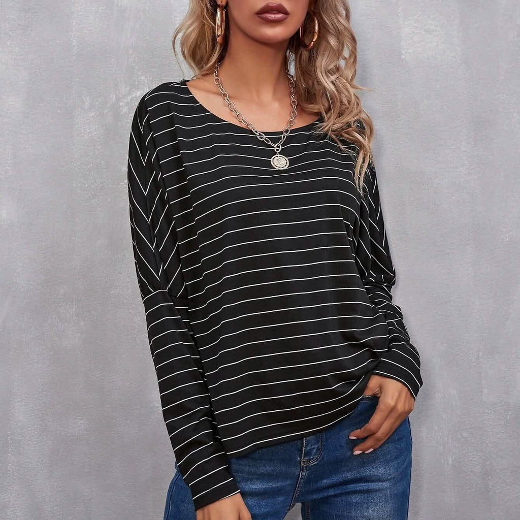 Drop Shoulder Striped Tee