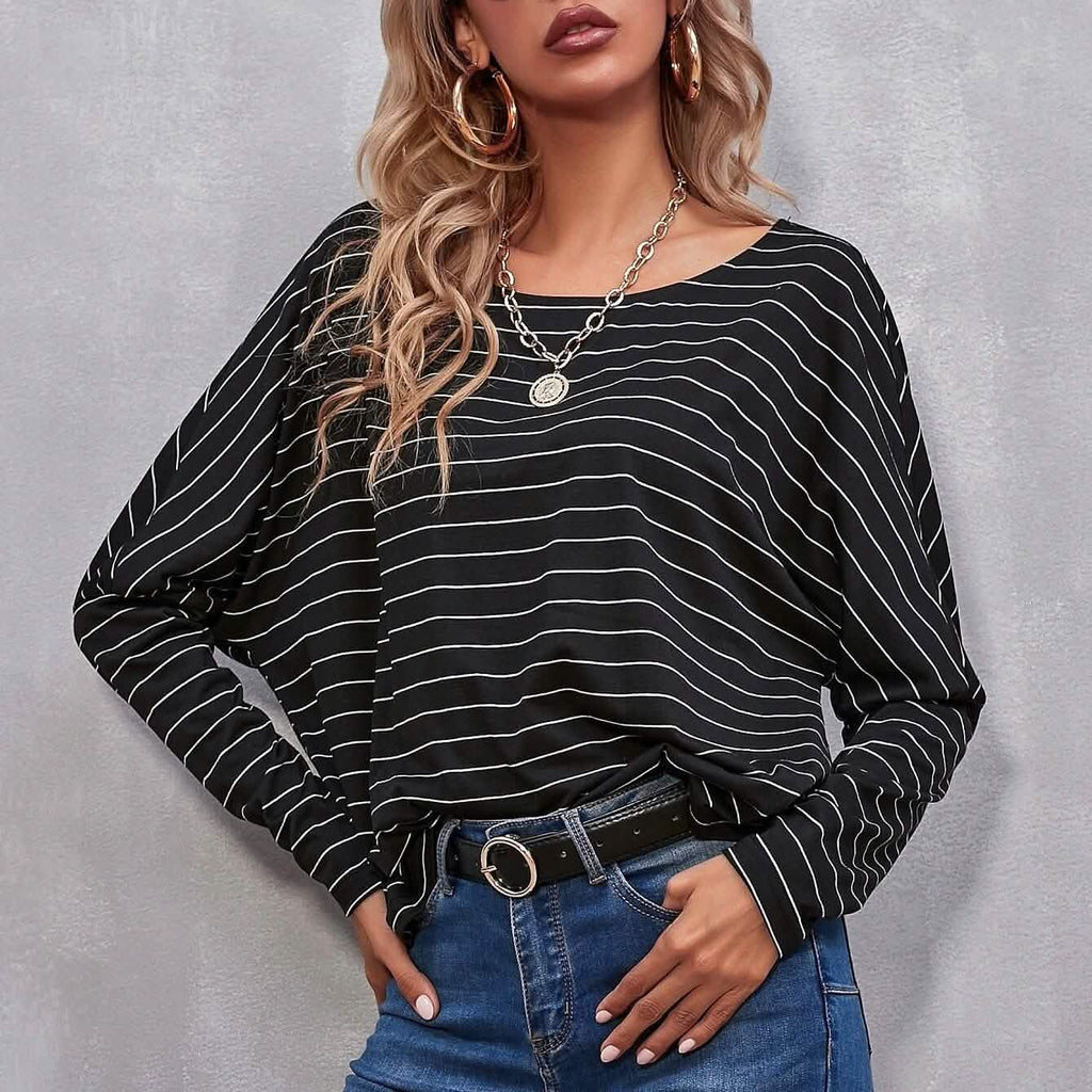 Drop Shoulder Striped Tee