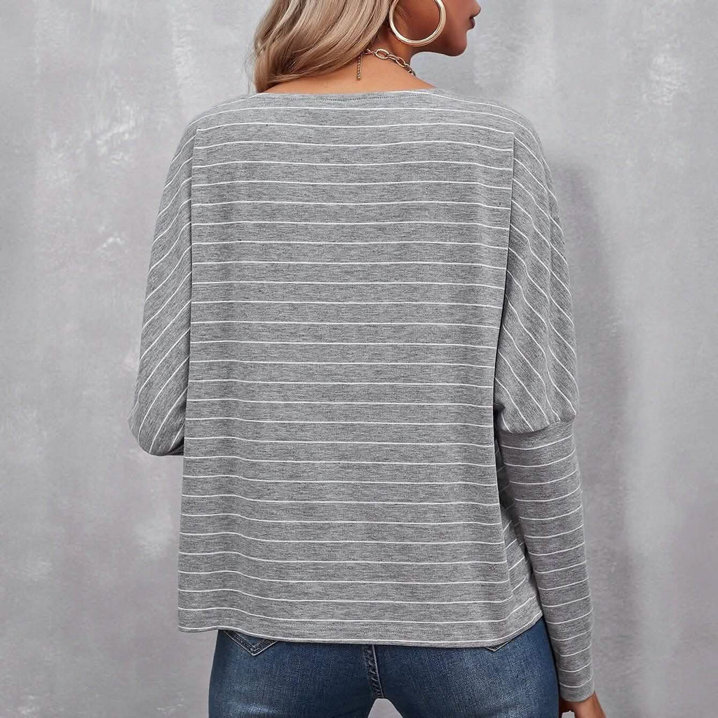 Drop Shoulder Striped Tee