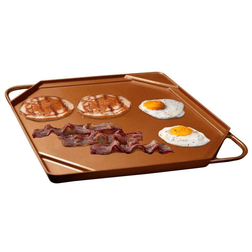 Dual-Sided Copper Griddle and Grill Pan