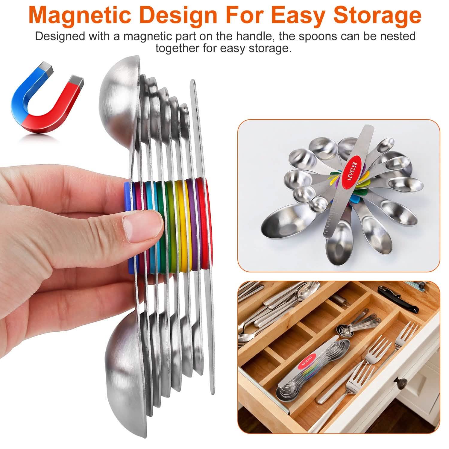 Dual Sided Magnetic Measuring Spoons