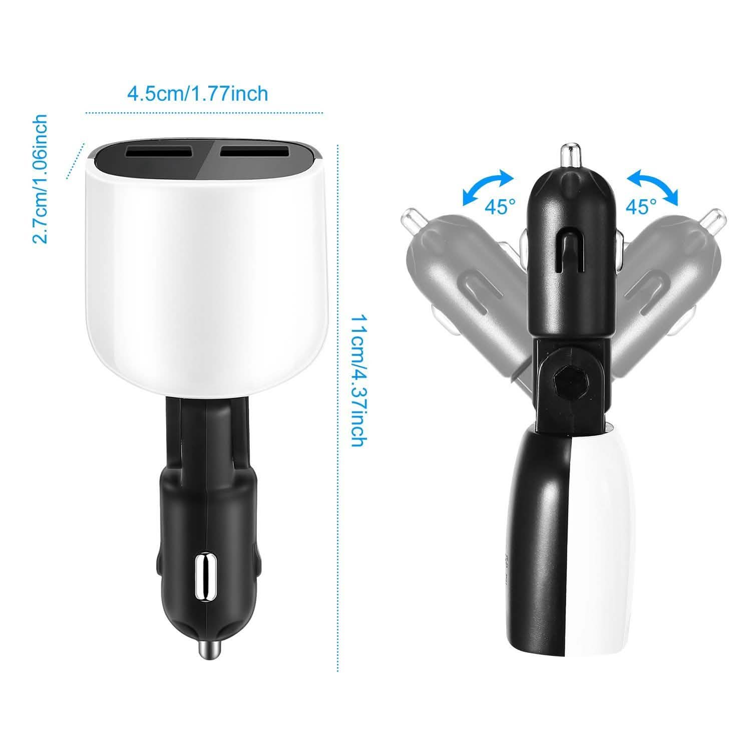 Dual USB Car Charger with Low Voltage LED Display