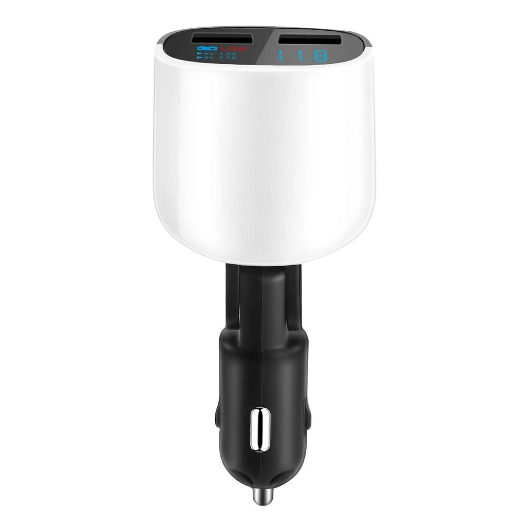 Dual USB Car Charger with Low Voltage LED Display