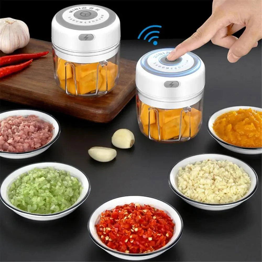 Durable Electric Food Crusher Mini Garlic Press Garlic Crusher Vegetable Chopper For Kitchen Crushed Garlic Crushed Ginger Crushed Chili
