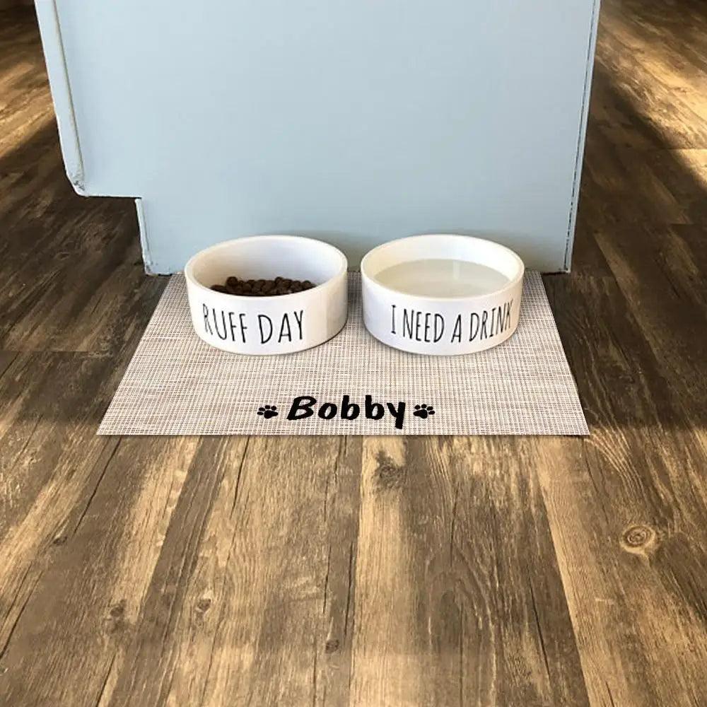 Durable Waterproof Pet Feeding Mat Water Cushion Non- Slip Personalized Pet Mat For Dog Cat Bowl Drinking Feeding Mat