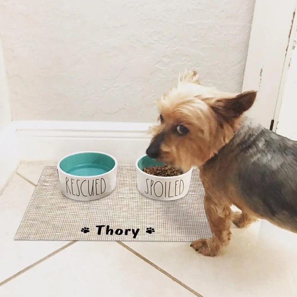 Durable Waterproof Pet Feeding Mat Water Cushion Non- Slip Personalized Pet Mat For Dog Cat Bowl Drinking Feeding Mat