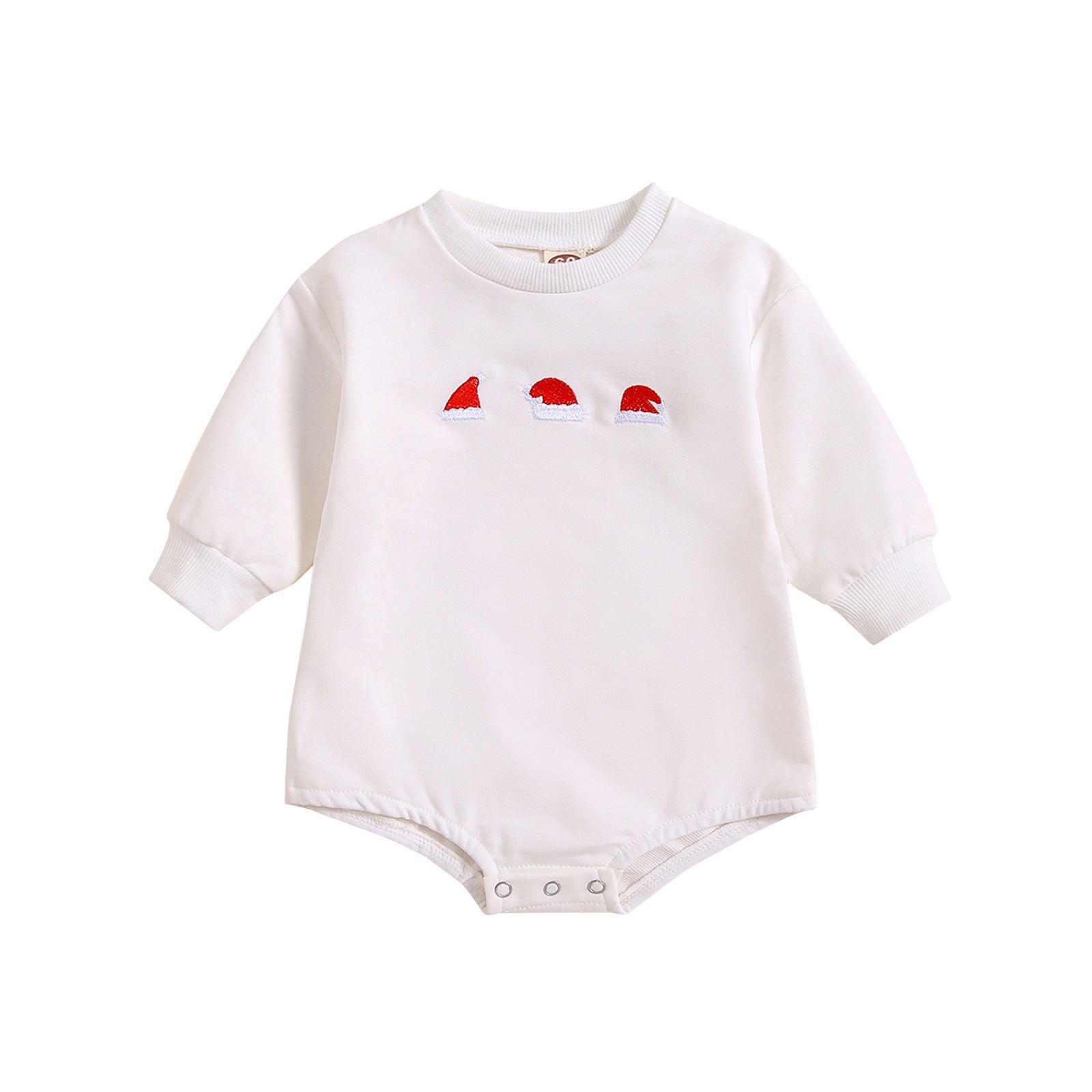 New Baby Printed Christmas Hat Cartoon Jumpsuit